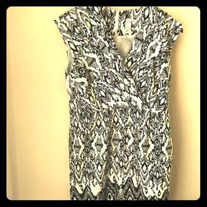 Black and white sleeveless dress